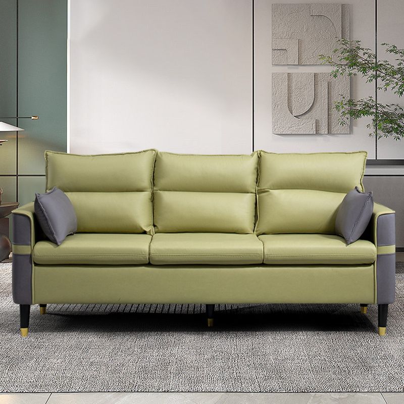 Square Arm Sofa Pillows Back Stationary Seating for Living Room
