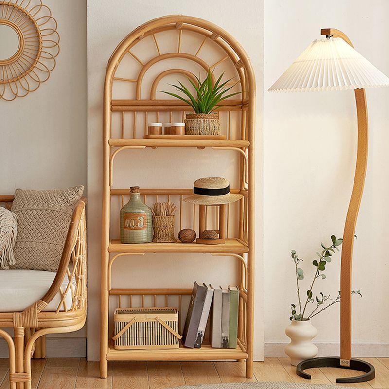 Contemporary Bamboo Home Bookcase Standard Book Shelf with Wooden Legs