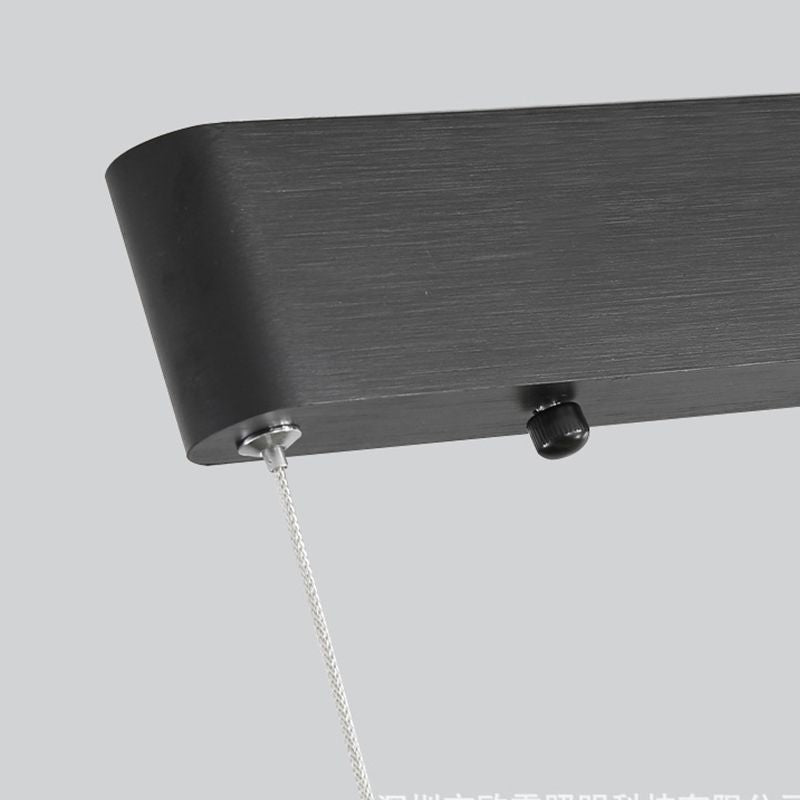 Minimalism Linear LED Hanging Pendant Lights in Black for Dining Room