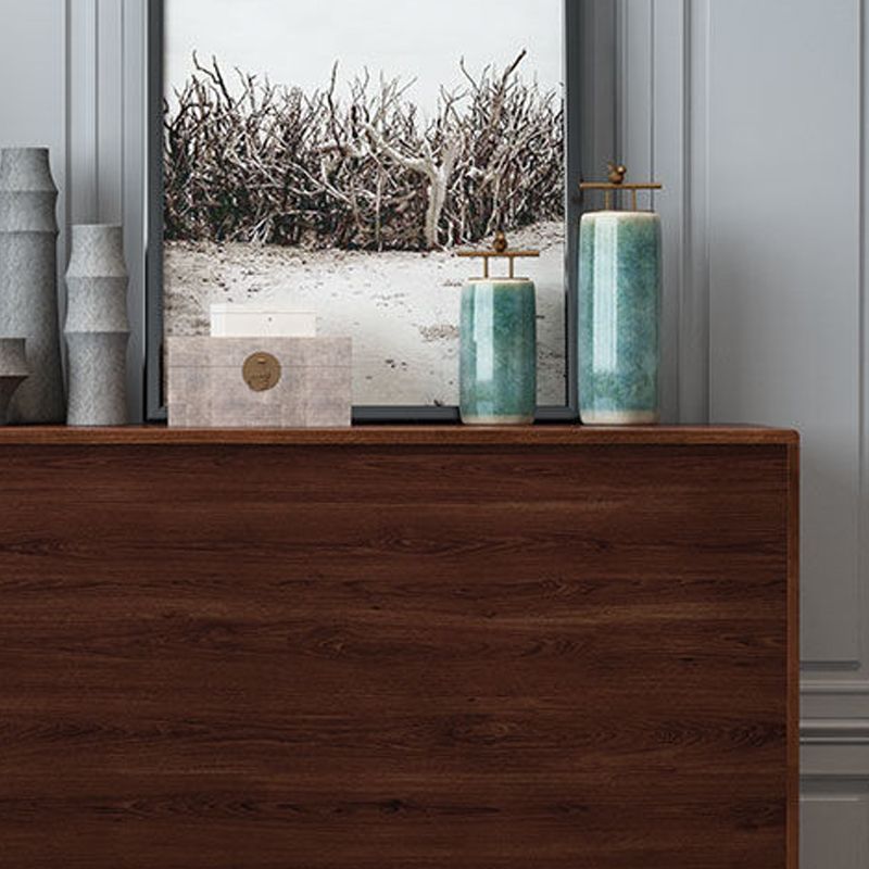 Glam Rubber Wood Storage Chest Bedroom Brown Chest with Drawers