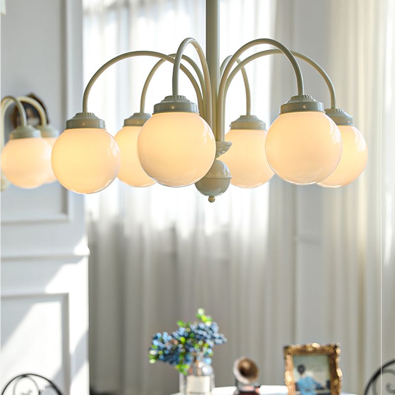 Luci a soffitto a sospensione di crema nordica Global Glass Cionsent lampadario per soggiorno