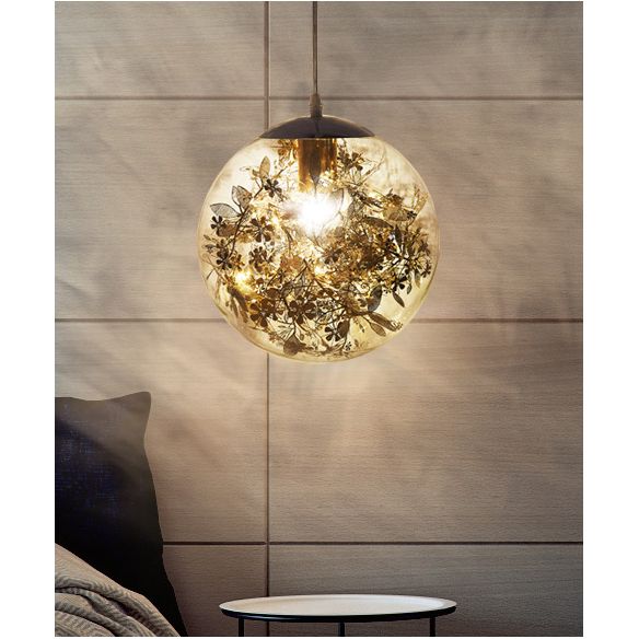 Shattered Leaves Hanging Pendant Light Contemporary Style Glass Dinning Room Pendant Light Kit