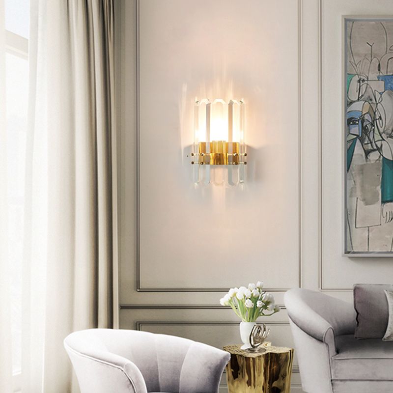 1/2 Heads Postmodern Wall Sconce Crystal Sconce Light Fixture for Living Room Bedroom