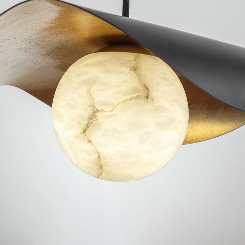 Contemporary Pendant Light 1-Light Hanging Ceiling Light Black for Bedroom