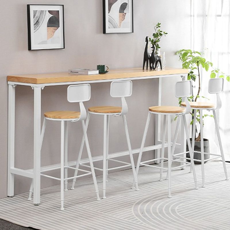 Modern Style Rectangle Wood Bar Table 1/5/9 Pieces Bar Table Set for Kitchen