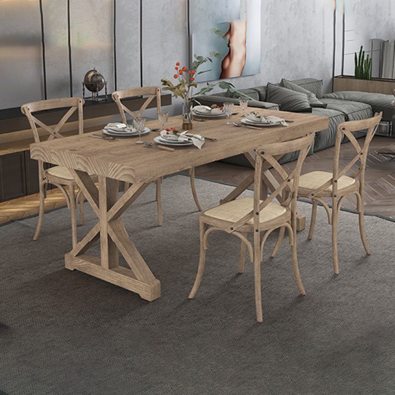 Modern Rectangle Wood Dining Table Set 1/2/5 Pieces Dining Set for Home Use