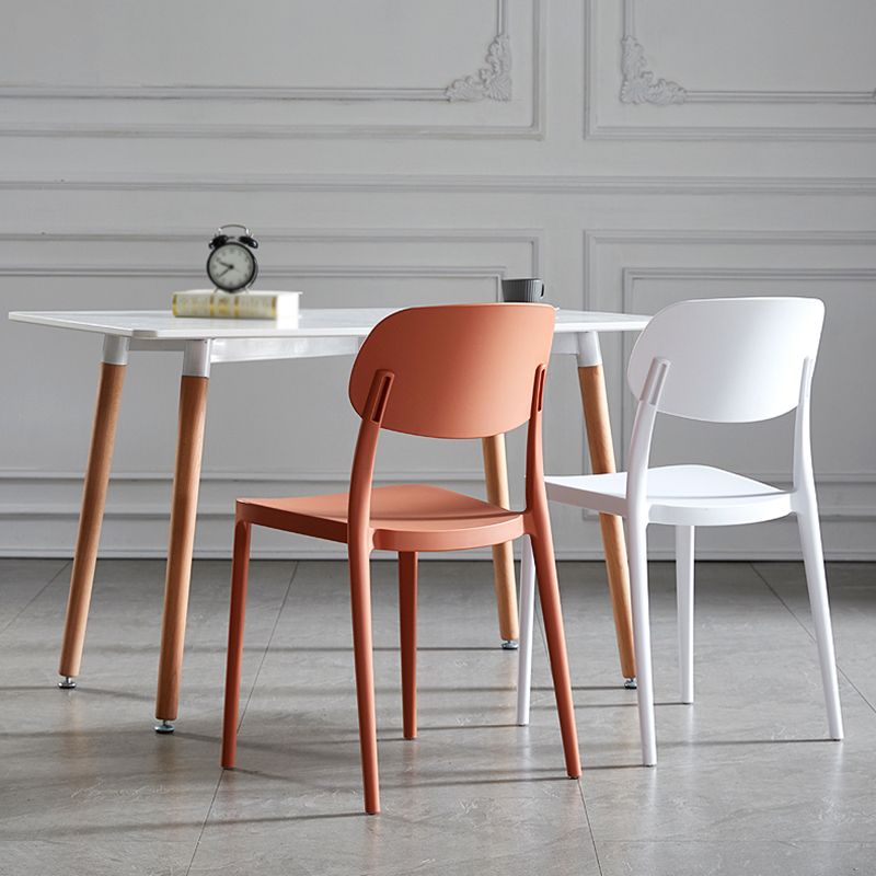 Plastic Scandinavian Armless Chair Indoor-Outdoor Open Back Chair