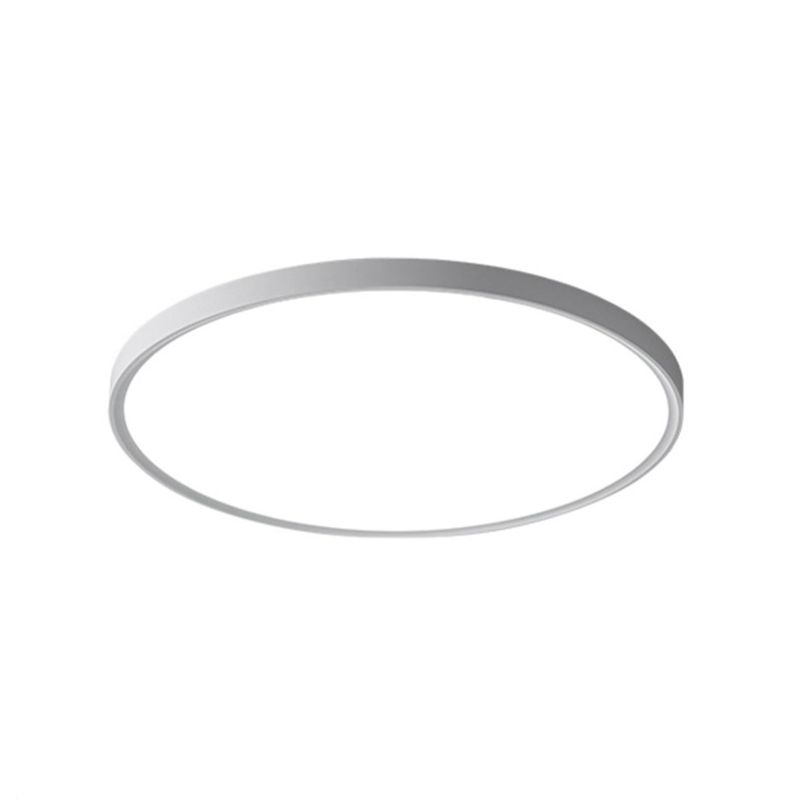 LED Modern Metal Flush Mount Circle Shape Ceiling Light with Plastic Shade for Bedroom