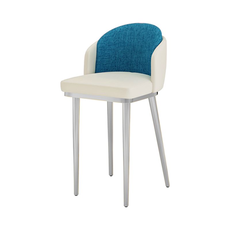 Nordic Design Upholstered Bar Stools for Home Armless Low Back Stools with Cushion