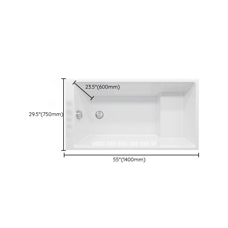 Soaking Bathtub Antique Finish Rectangular Back to Wall Bath Tub