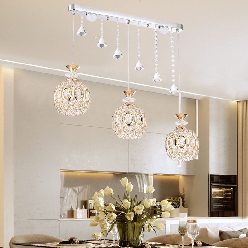 Einfachheit runde Anhänger Deckenleuchte Kristall Esszimmer LED Pendelleuchte Leuchte