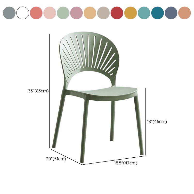 Stackable Armless Dining Side Chair Scandinavian Plastic Dining Chairs