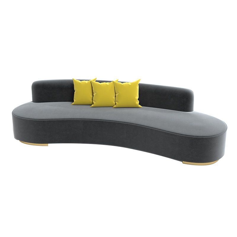Nordic Modern Curved Sofa with Close Back Modern Living Room Armless Sofa