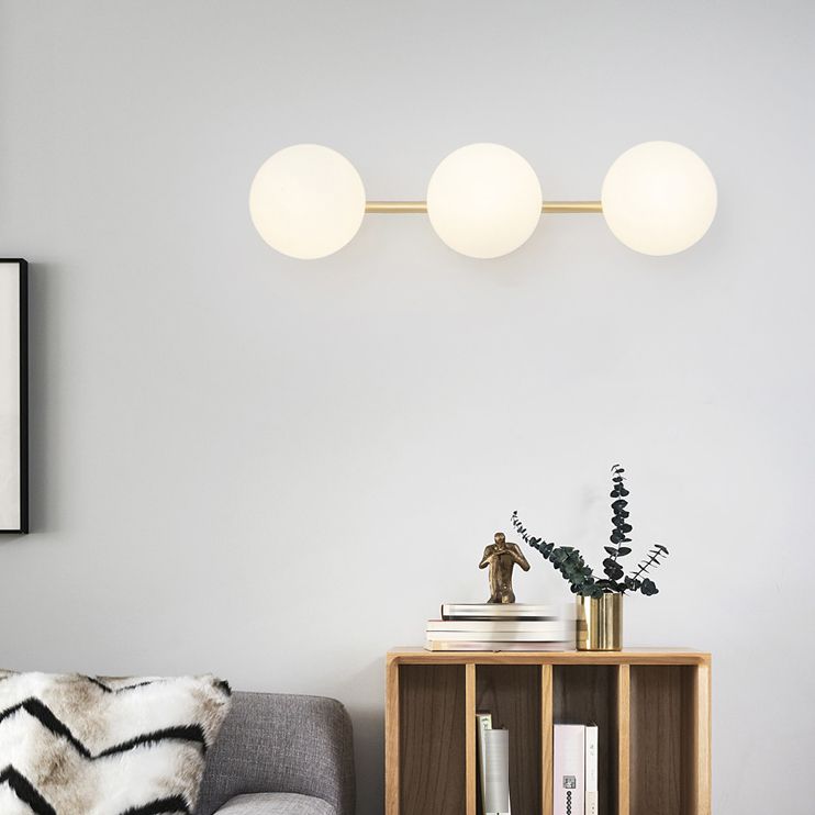 Contemporary Vanity Lighting Orb Glass Wall Light Fixture for Bathroom