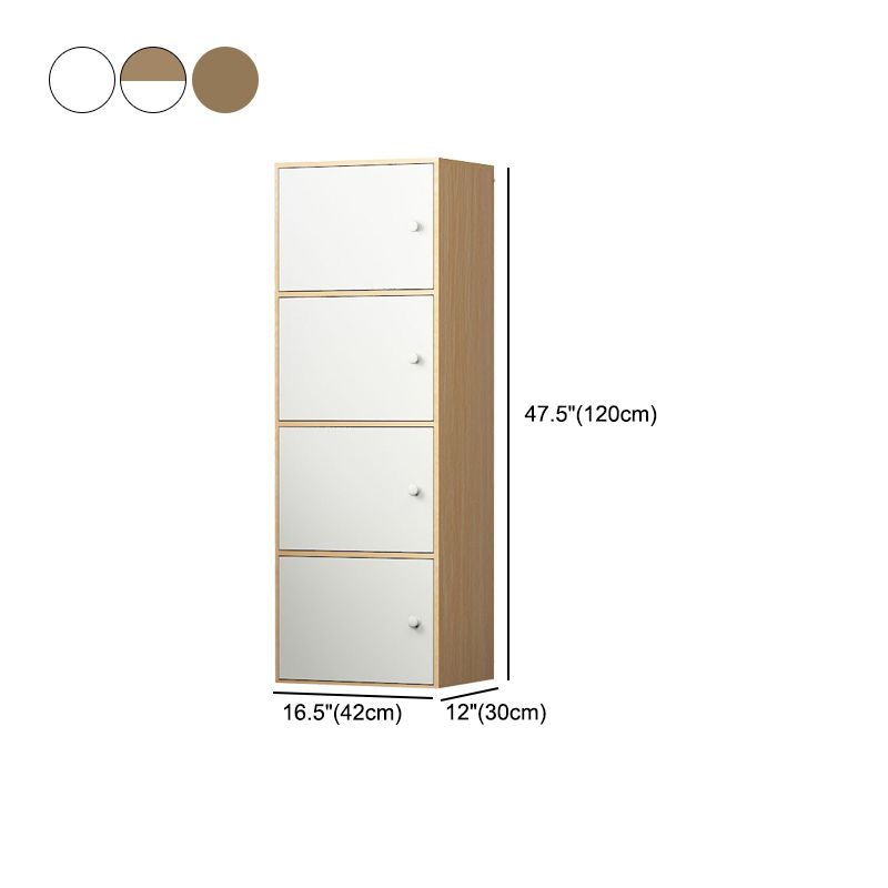 Modern Engineer Wood Bookshelf Closed Back Bookcase with Door for Home Office