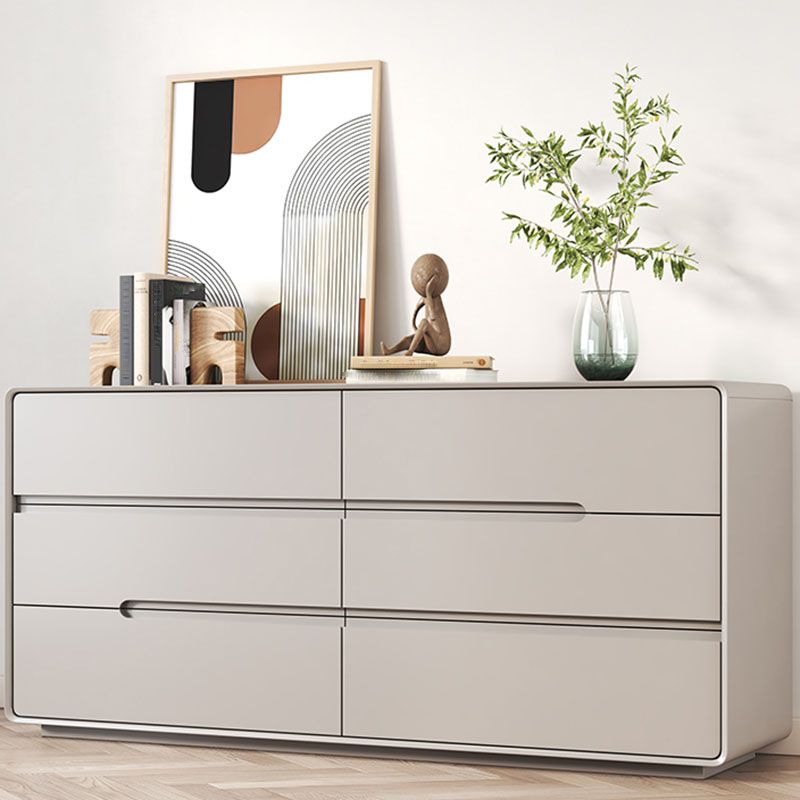Modern Horizontal Double Dresser Wood Storage Dresser for Bedroom