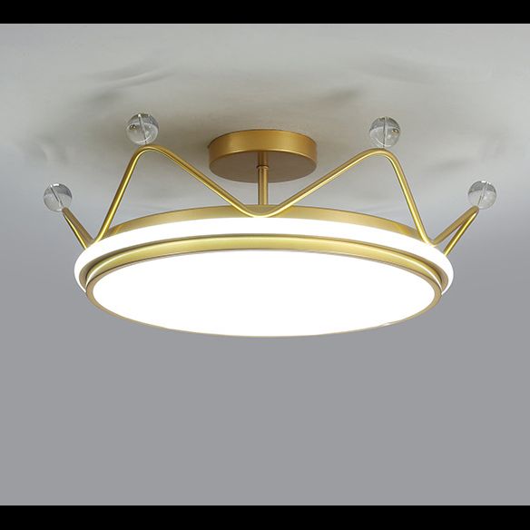 Round Semi Flush Mount Ceiling Fixture Kids Acrylic Semi Flush Light