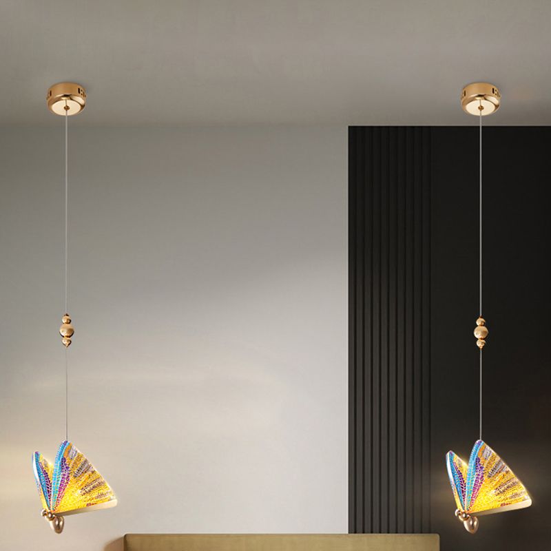 Colorido lámpara de arte de arte de mariposa colgante de mariposa