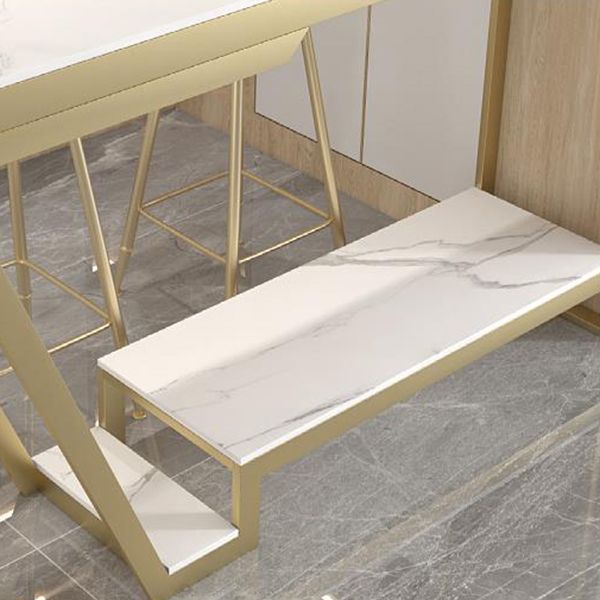 Sintered Stone Top Bar Table Industrial Rectangle Bistro Bar Height Cocktail Table