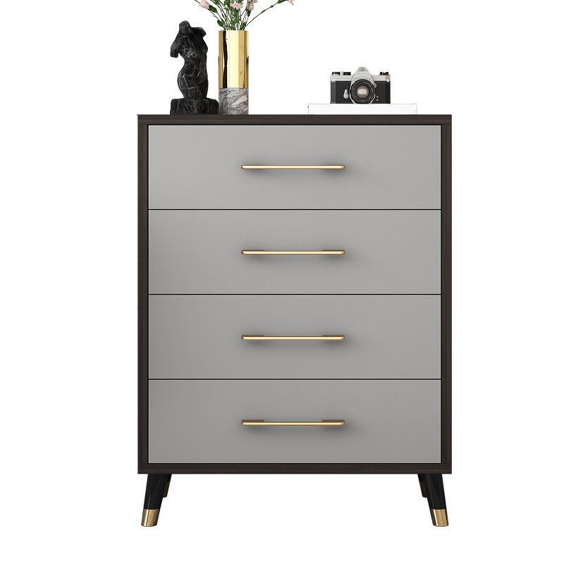 Classic Glam Wood Storage Chest Dresser Bedroom Gray Dresser