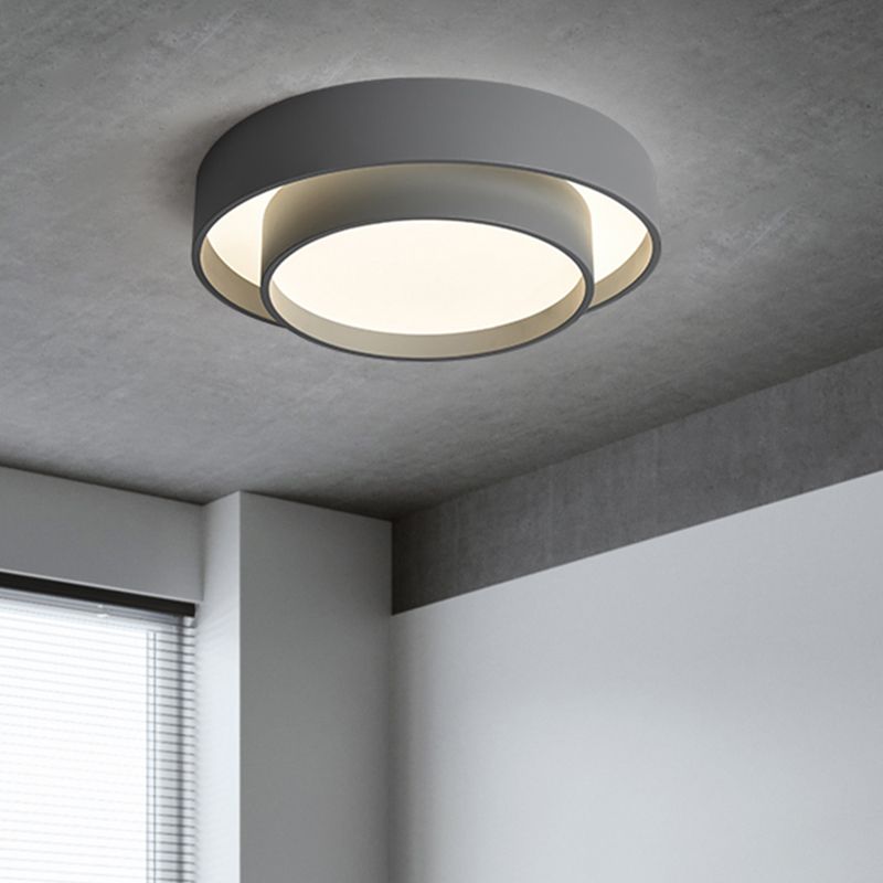 Lámpara de techo LED de hierro lacado, montaje empotrado circular de acrílico de estilo minimalista moderno