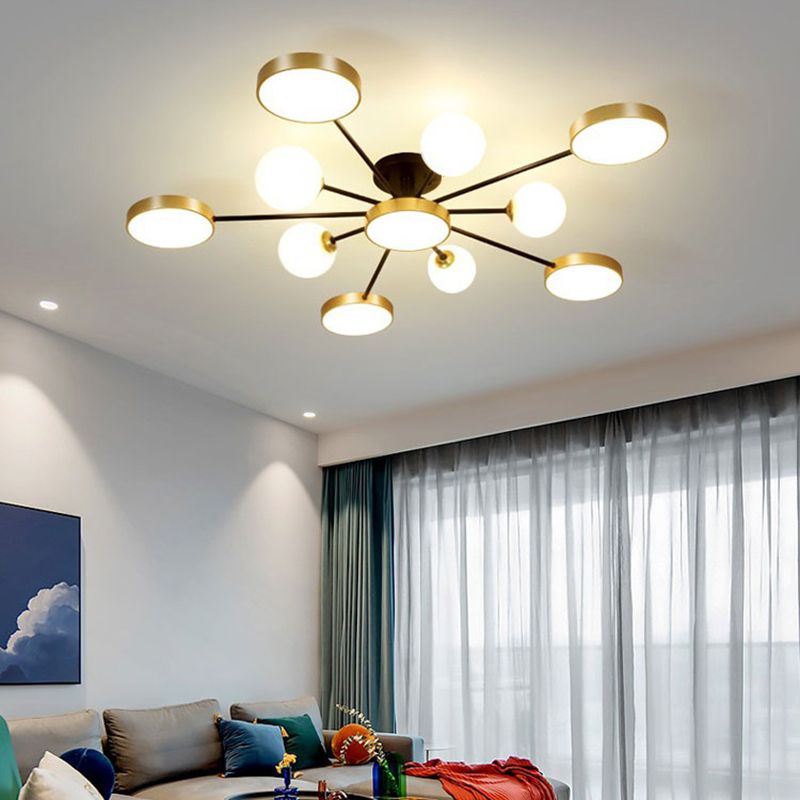 Modern Round Ceiling Light Colorful Multi Light Flush Mount Light for Bedroom