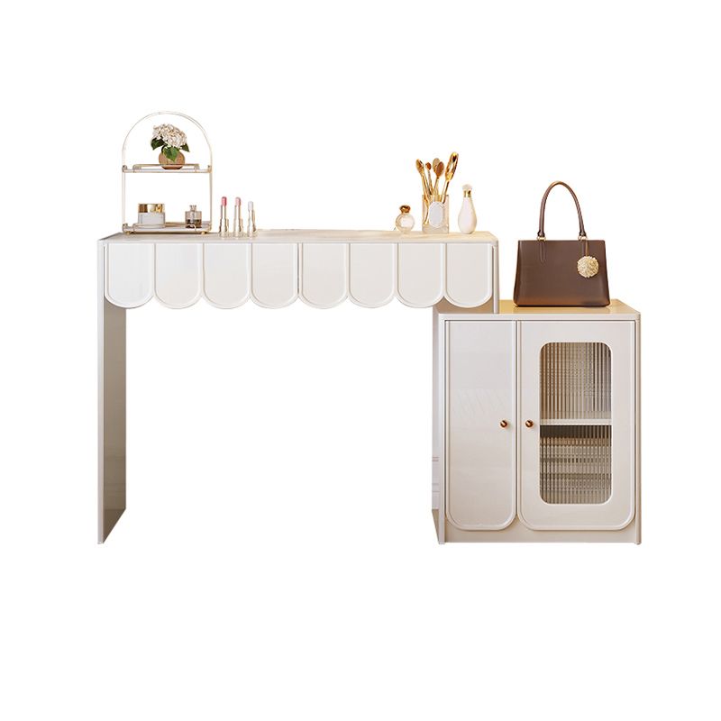 White Makeup Vanity Desk Modern Vanity Tables with Drawer, 29.52" High