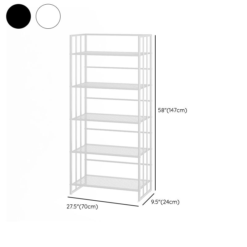 Metal Standard Bookcase Modern Open Back Bookshelf with Shelves