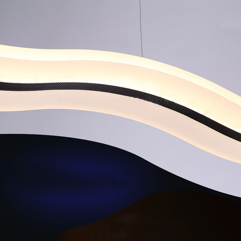 Modern Minimalist LED Island Pendant Lighting White Long Acrylic Island Ceiling Light for Living Room