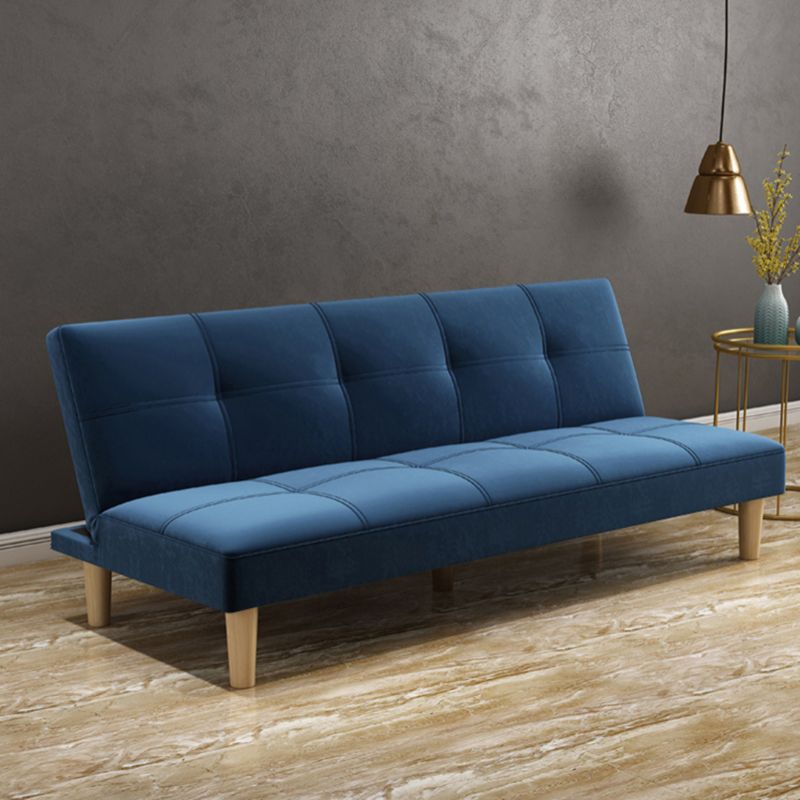 Modern Biscuit Back Standard Sofa 2/3-Seater Velvet Armless Convertible Sofa