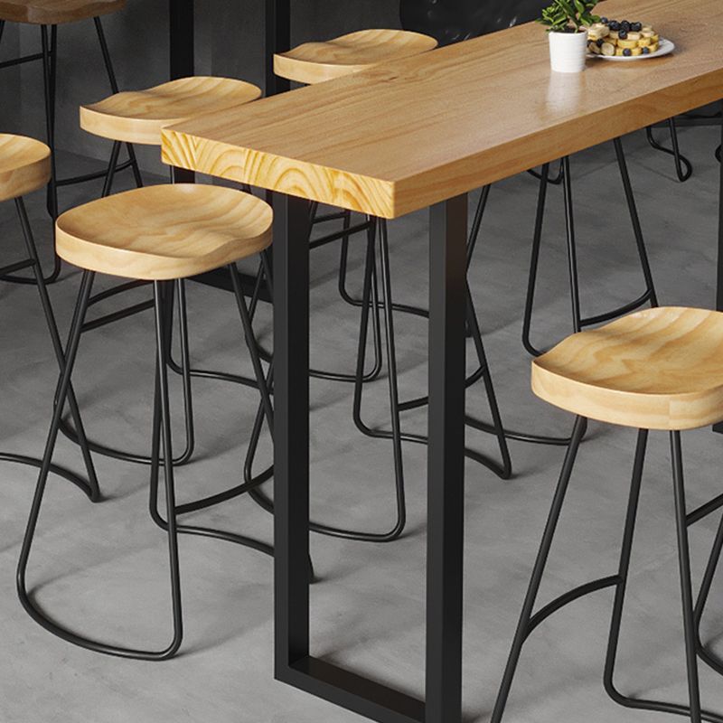Modern Solid Wood Counter Height Stools with Footrest for Restaurant