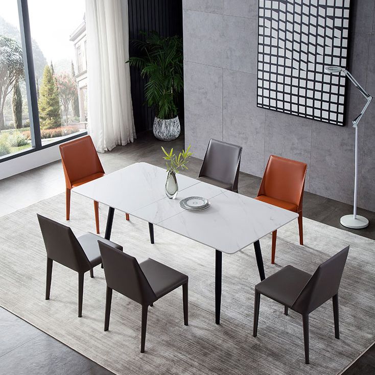 Silla lateral casera de estilo moderno Silla tapizada de metal con respaldo sólido para comedor