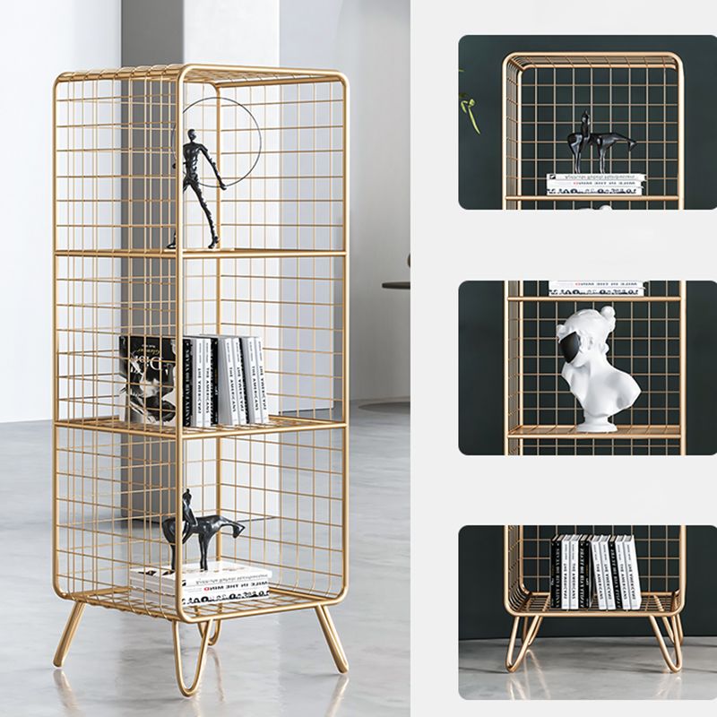 Glam Metal Bookshelf Standard Shelf Bookshelf for Home Office