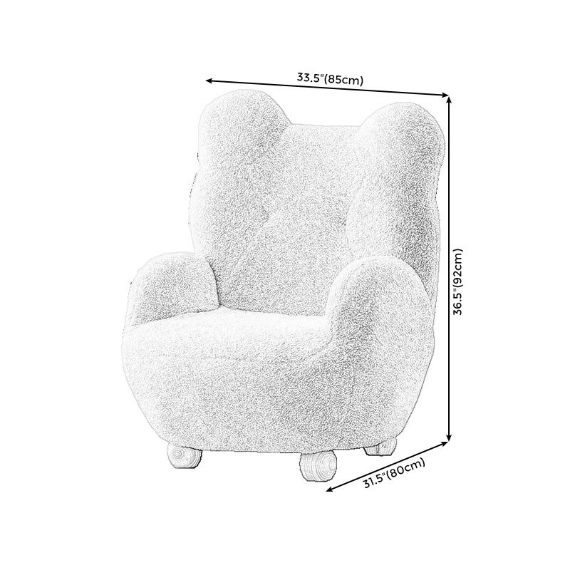 Wool Chair Arms Included Basic Four Legs Chair for Living Room