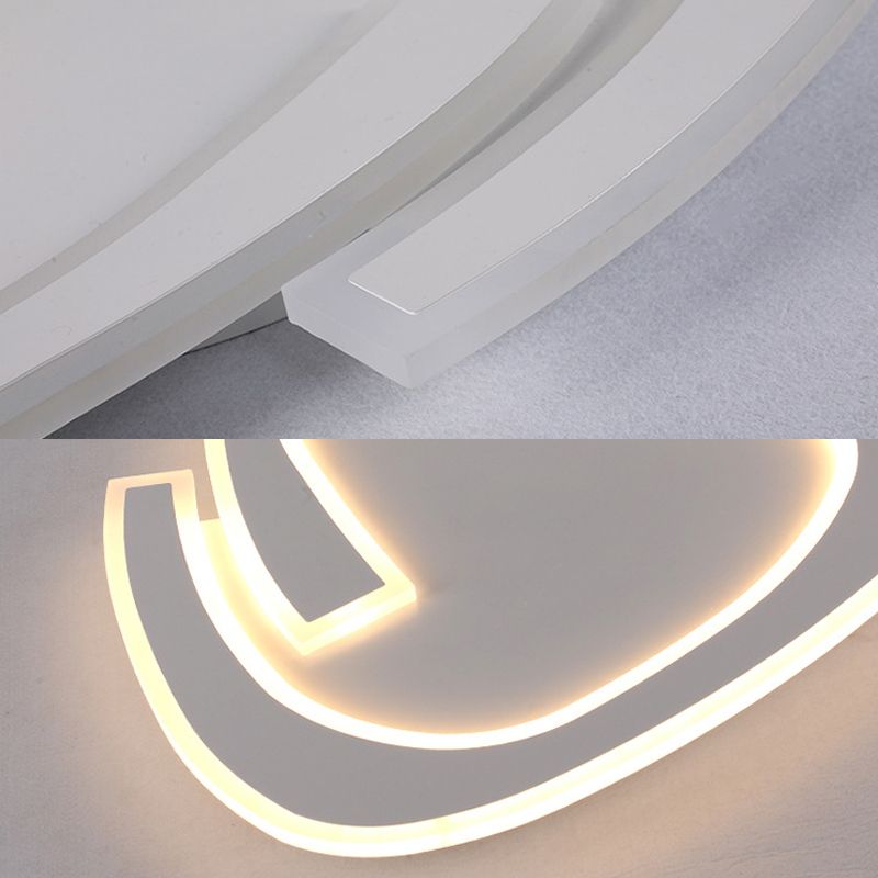 19,5 "/23.5" W Triangolo Acrilico Lampada Lampada Minimalista LED Grigio Flush Lighting in Warm / White Light