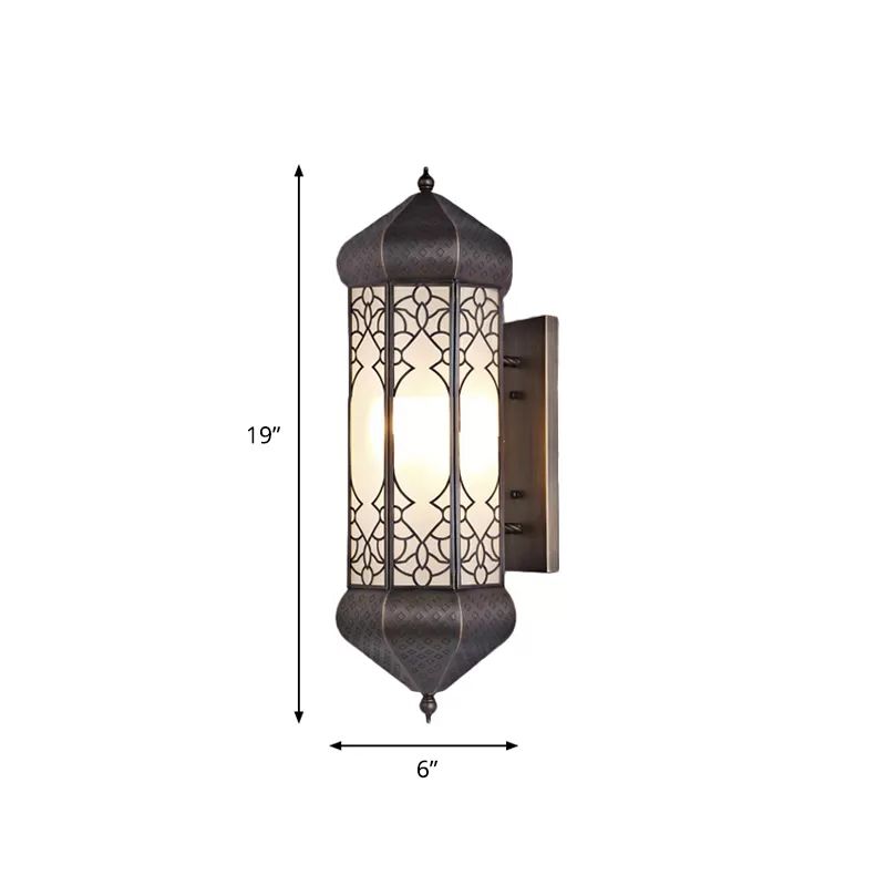 Hexagon Sconce Tradition 1 Head Metal Wall Lighting Light en bronce con placa posterior rectangular, 6 "/8" de ancho
