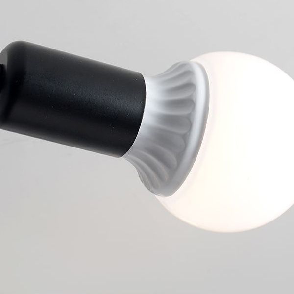 Multi-Light Semi Flush Mount in Industrial Vintage Style Bare Bulb Ceiling Light