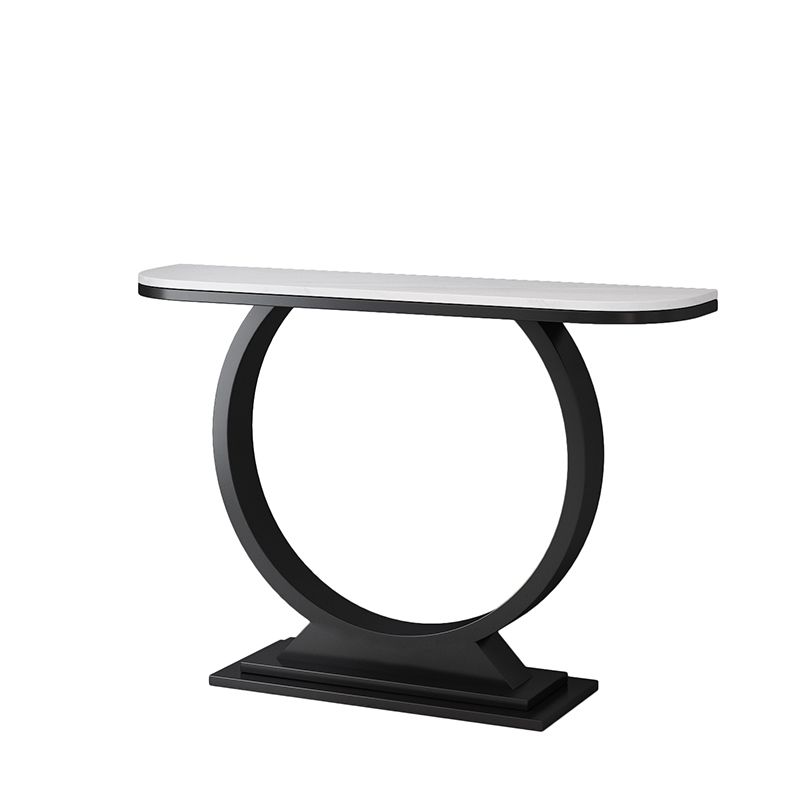 Glam Slate/metal Half Moon/Rectangle Abstract Console Table for Hall