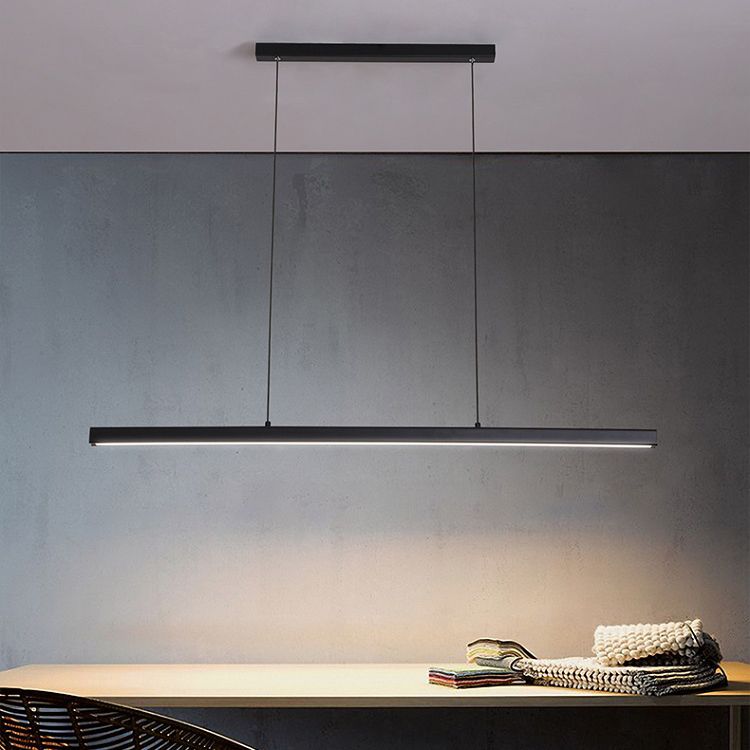 1-leichte LED-Inselleuchte einfache Stil Lineare Hanglampe mit Acrylschatten
