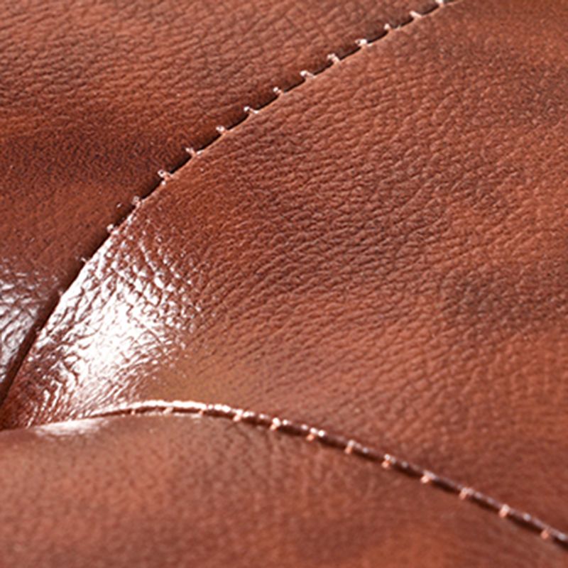 Dark Brown Leather Standard Square Stain Resistant Indoor Standard