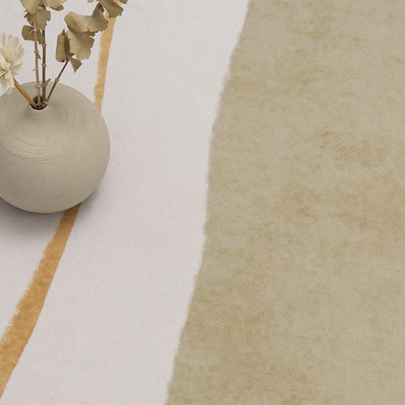 White Modern Rug Polyester Color Block Rug Non-Slip Backing Rug for Sitting Room