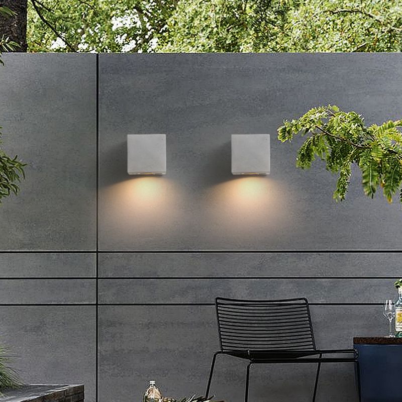 Waterproof Cement Wall Light Fixture Modern Style Wall Sconce Light in Gray