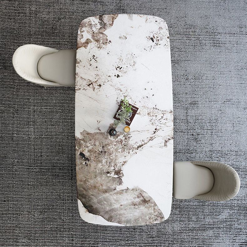 Modern Dining Set Stone 1/4/5/7 Pieces Dining Table with Leather Chairs for Indoor