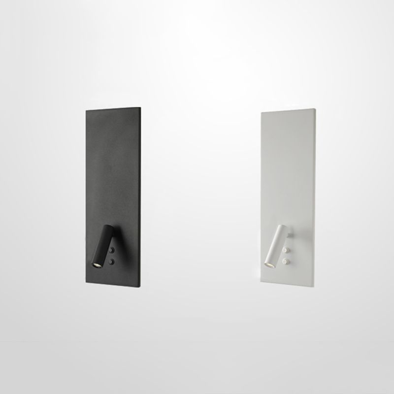 Lámpara de pared LED geométrica de aluminio en la simplicidad moderna de la luz de la pared de lectura de 2 luces para el dormitorio