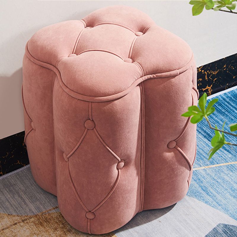 Orange Velvet Pouf Specialty Pouf Stain Resistant Indoor Pouf