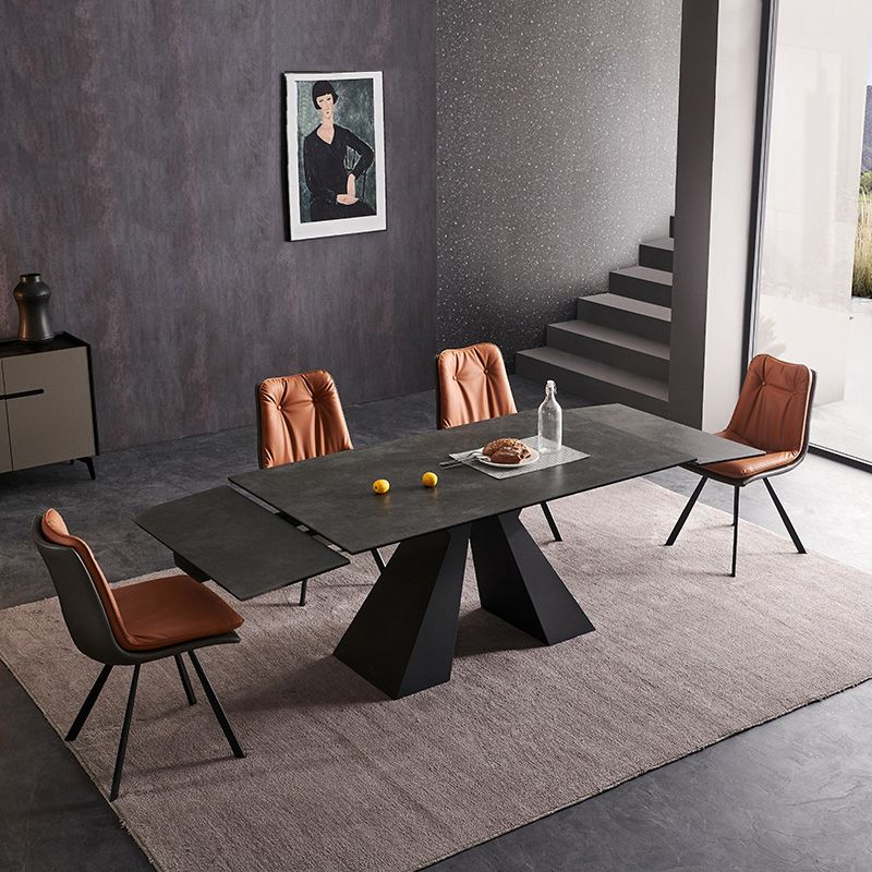 Modern Rectangle Sintered Stone Table Set 1/3/4/5 Pieces Dining Set