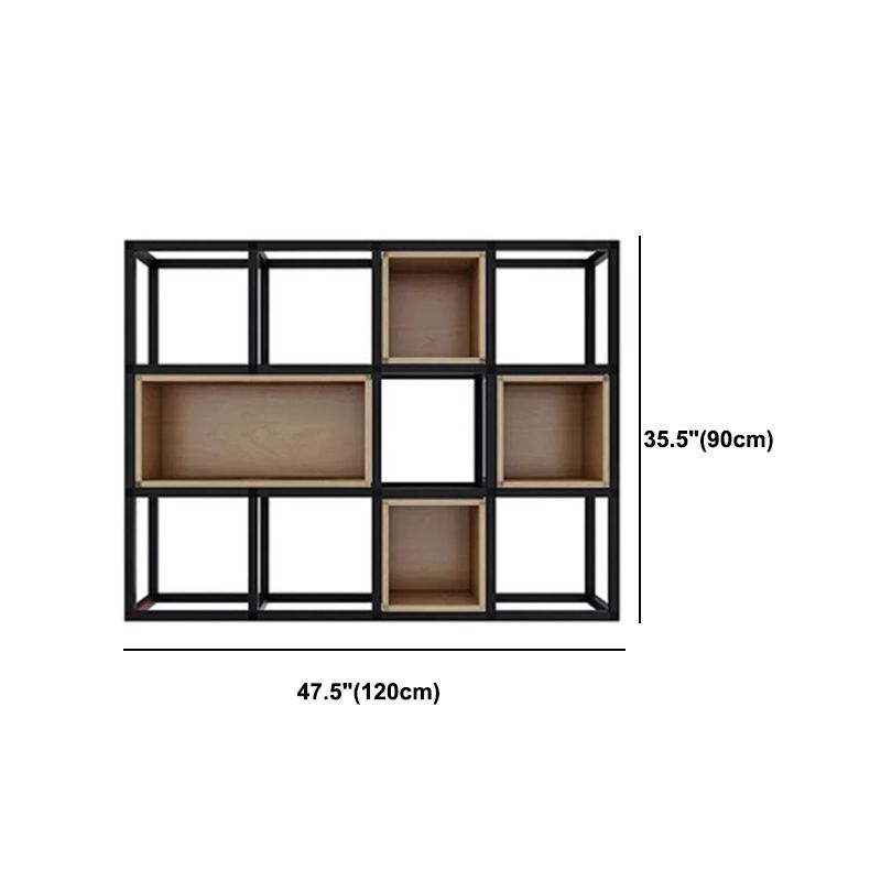 Industrial Style Bookcase Wall Mounted Bookshelf for Office and Study Room