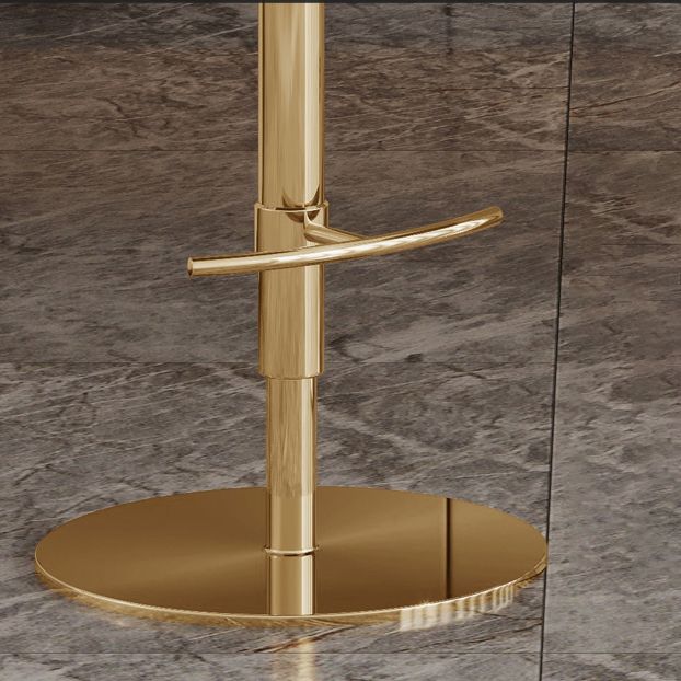 Glam Style Liftable Bar Stool PU Leather Counter Bar Stool with Metal Legs for Home