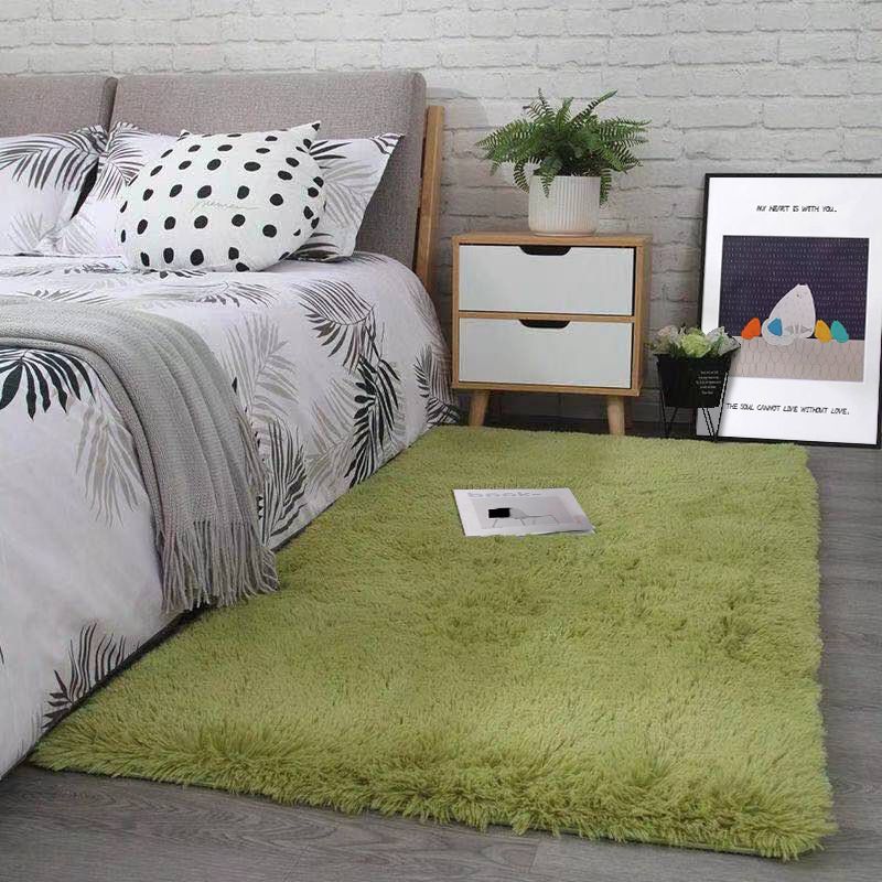 Fancy Grau Area Teppich Feste Farbe Polyester Fläche Rug Plüsch Easy Care Teppich für Wohnkultur