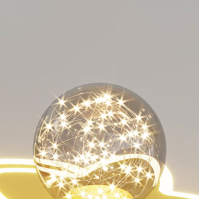 Style contemporain DEL Metal LED Flush Light Fixture Star Ceiling Flush Mount for Bedroom